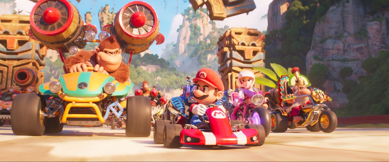 (from left, centered) Bowser (Jack Black) and Kamek (Kevin Michael Richardson) in Nintendo and Illumination’s The Super Mario Bros. Movie, directed by Aaron Horvath and Michael Jelenic.