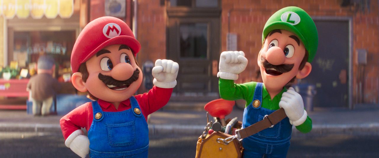 (from left) Mario (Chris Pratt) and Luigi (Charlie Day) in Nintendo and IlluminationÕs The Super Mario Bros. Movie, directed by Aaron Horvath and Michael Jelenic.